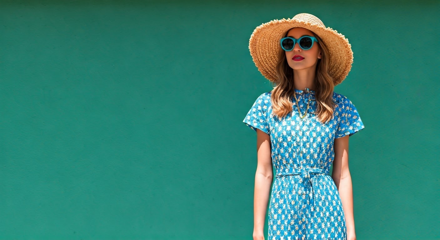 Colorful summer outfit outdoors