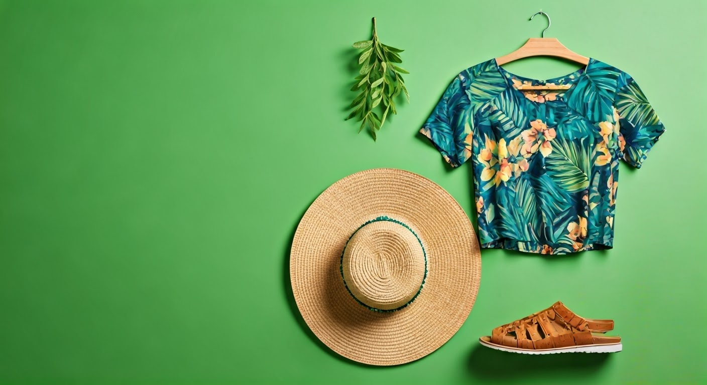 Bold botanical print outfit